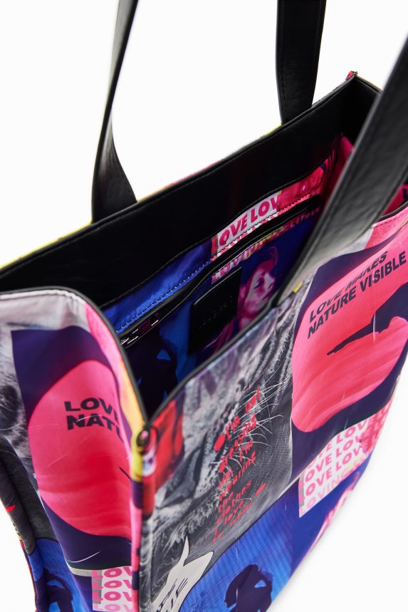 Women DesigualLarge collage tote bag Accessory 68X240805