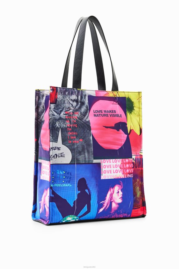 Women DesigualLarge collage tote bag Accessory 68X240805