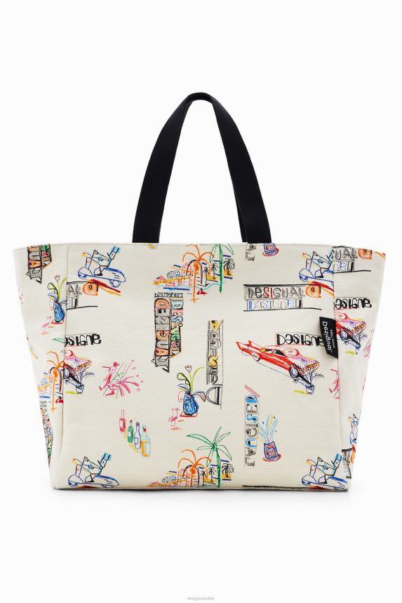 Women DesigualLarge illustration tote bag Accessory 68X240645