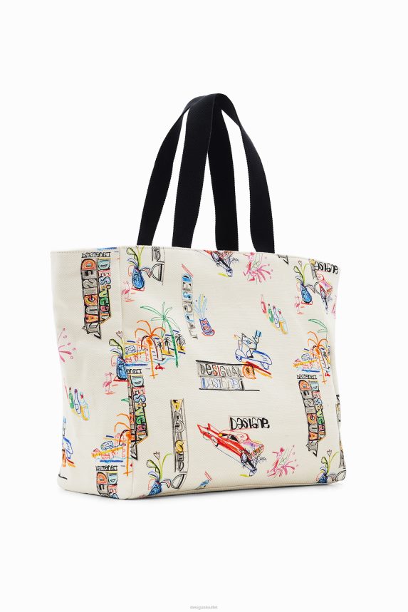 Women DesigualLarge illustration tote bag Accessory 68X240645