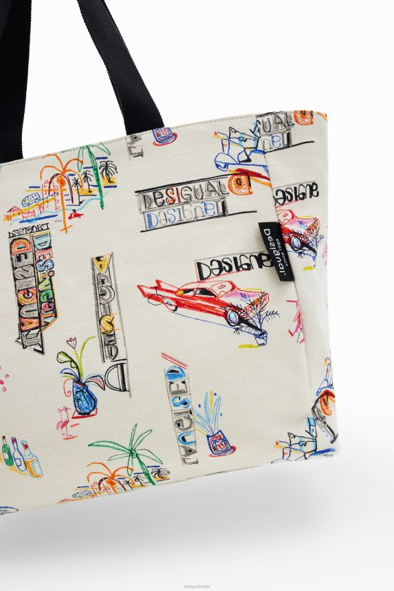 Women DesigualLarge illustration tote bag Accessory 68X240645