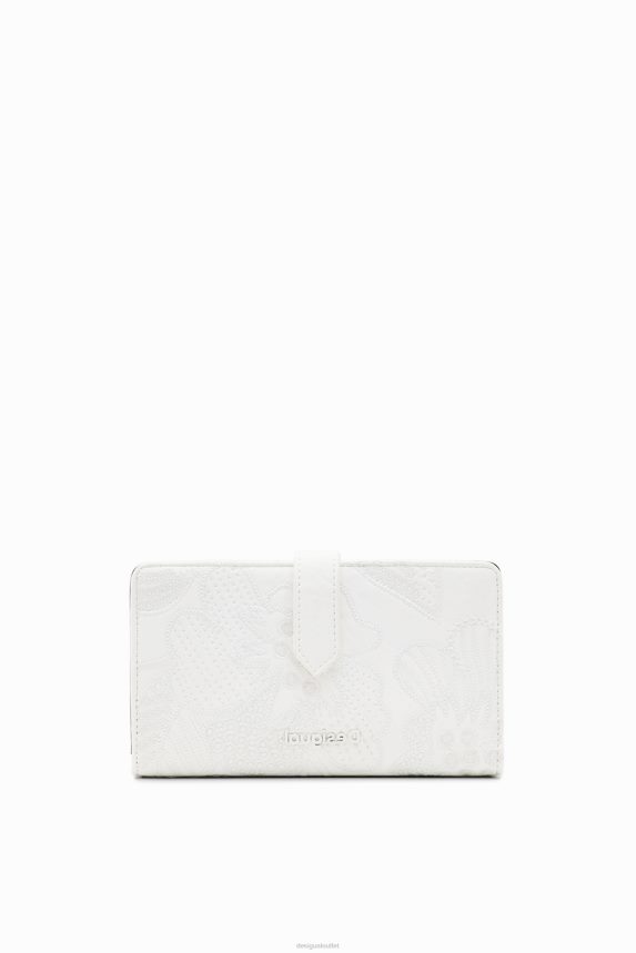 Women DesigualMidsize wallet with embroidered flowers Accessory 68X2401205