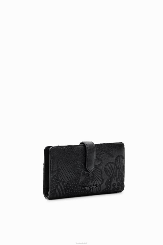 Women DesigualMidsize wallet with embroidered flowers Accessory 68X2401240