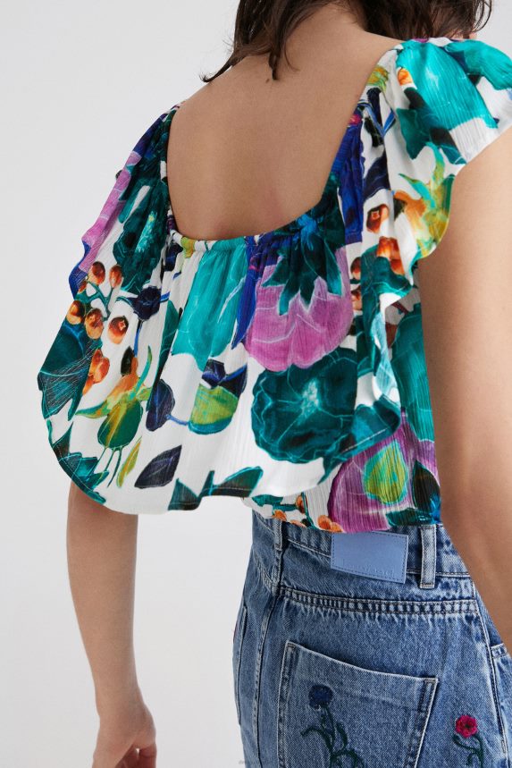 Women DesigualBoat neck floral bodysuit Clothing 68X240882