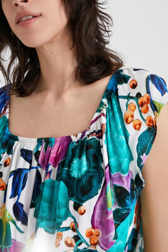 Women DesigualBoat neck floral bodysuit Clothing 68X240882