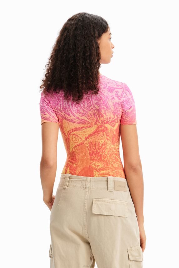 Women DesigualM. Christian Lacroix ribbed cut-out bodysuit Clothing 68X240717