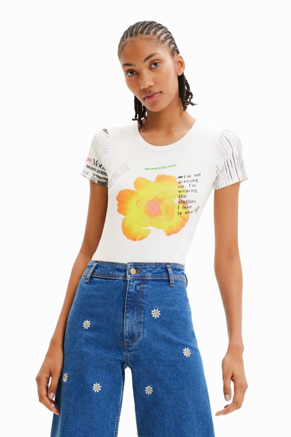 Women DesigualRibbed print bodysuit Clothing 68X240524