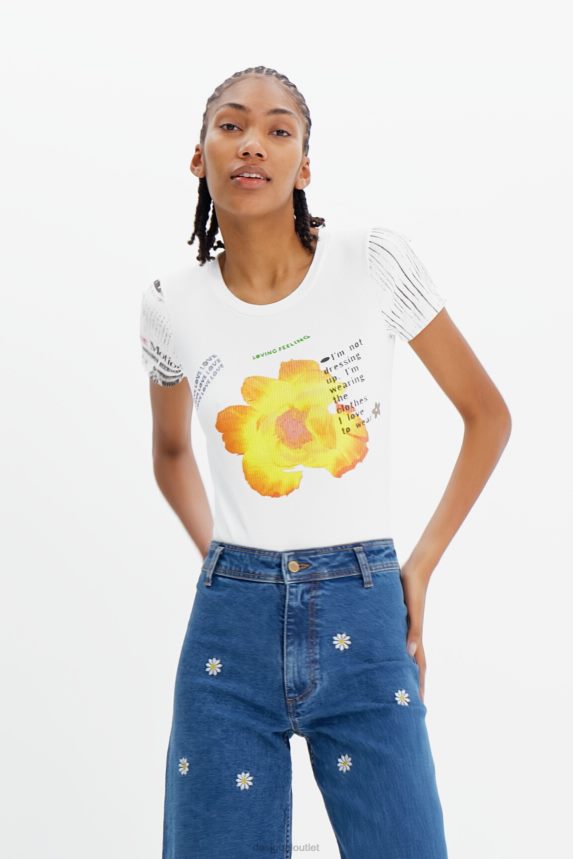 Women DesigualRibbed print bodysuit Clothing 68X240524