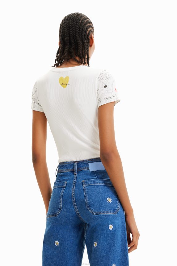 Women DesigualRibbed print bodysuit Clothing 68X240524