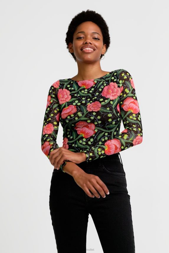 Women DesigualSlim floral bodysuit Clothing 68X2401088