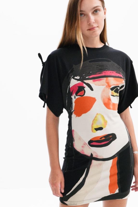 Women DesigualArty face mini dress Clothing 68X24056