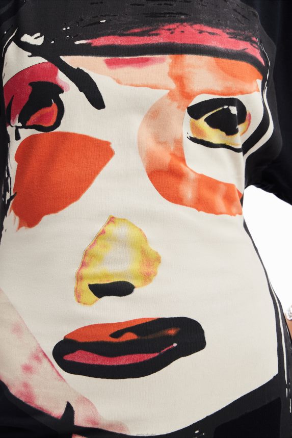 Women DesigualArty face mini dress Clothing 68X24056