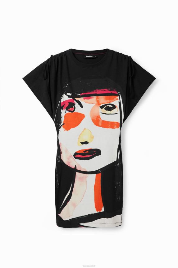 Women DesigualArty face mini dress Clothing 68X24056