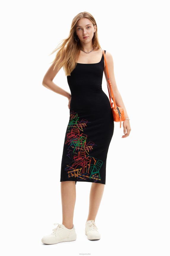 Women DesigualArty slim strappy dress Clothing 68X240321