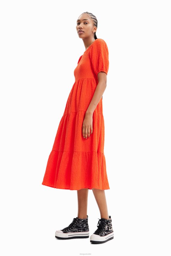 Women DesigualBack neckline midi dress Clothing 68X240809