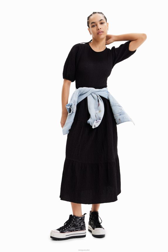 Women DesigualBack neckline midi dress Clothing 68X240814