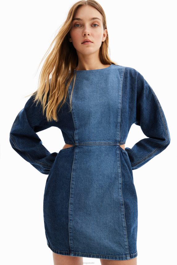 Women DesigualCircular Denim cut-out dress Clothing 68X240961