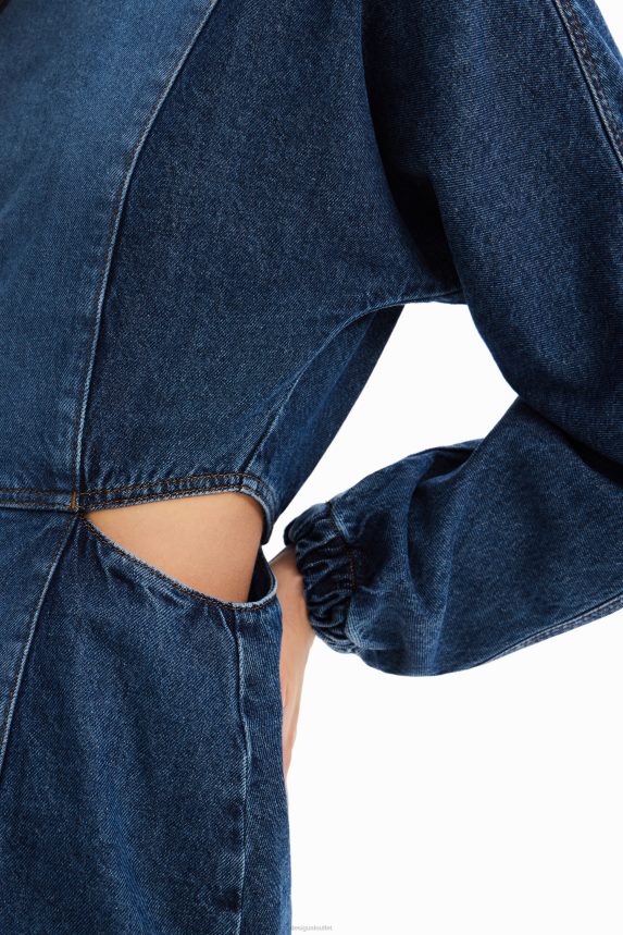 Women DesigualCircular Denim cut-out dress Clothing 68X240961