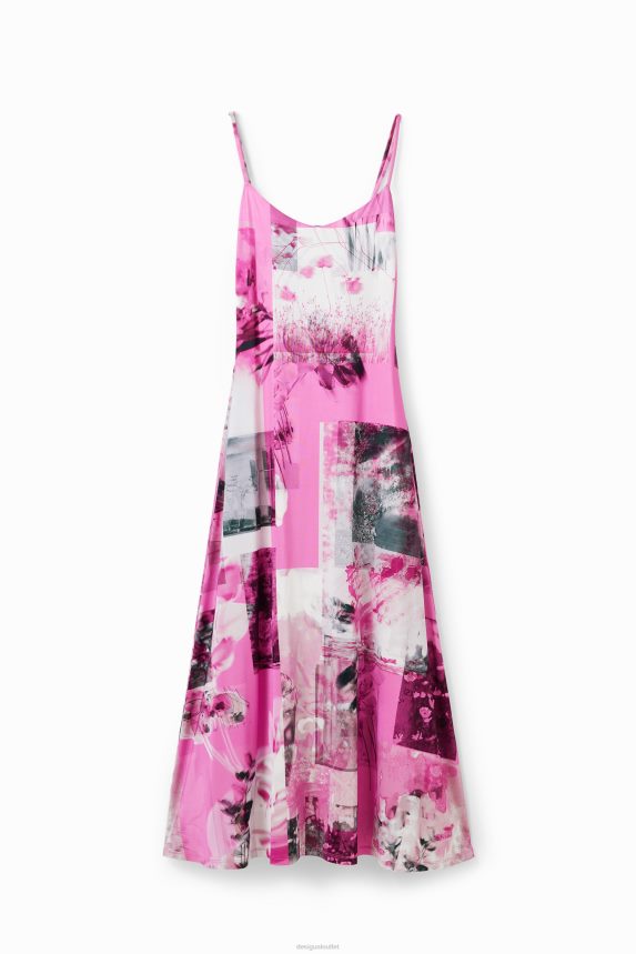 Women DesigualCollage midi slip dress Clothing 68X240985