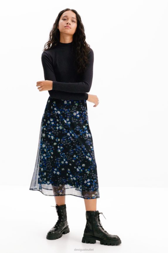 Women DesigualCombination floral midi dress Clothing 68X240271