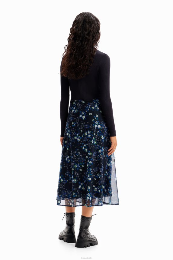 Women DesigualCombination floral midi dress Clothing 68X240271