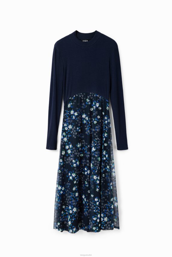 Women DesigualCombination floral midi dress Clothing 68X240271