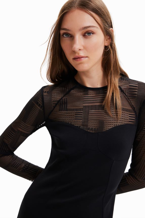 Women DesigualCombination short dress Clothing 68X240487