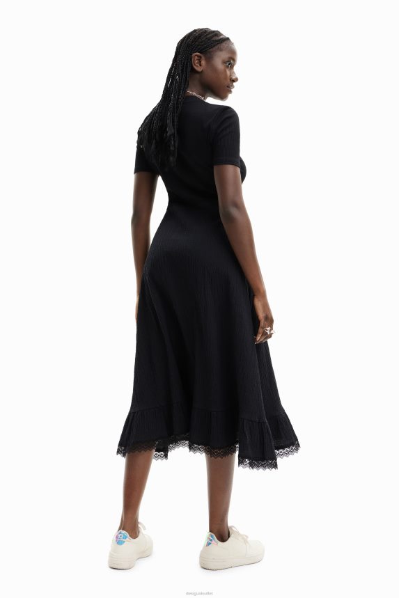 Women DesigualCombination textured midi dress Clothing 68X240309