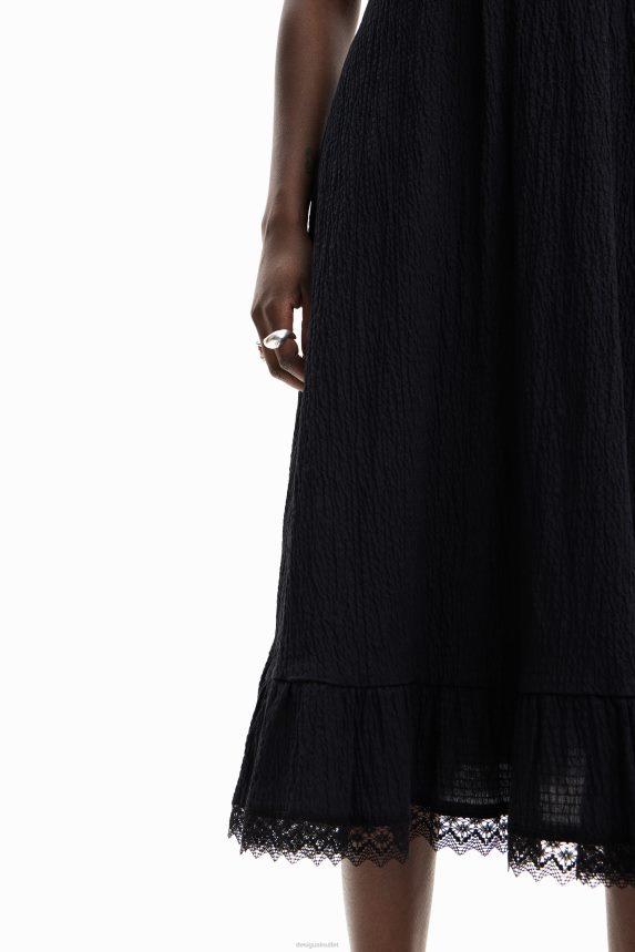 Women DesigualCombination textured midi dress Clothing 68X240309