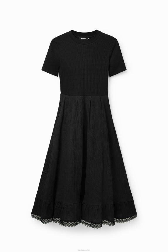 Women DesigualCombination textured midi dress Clothing 68X240309