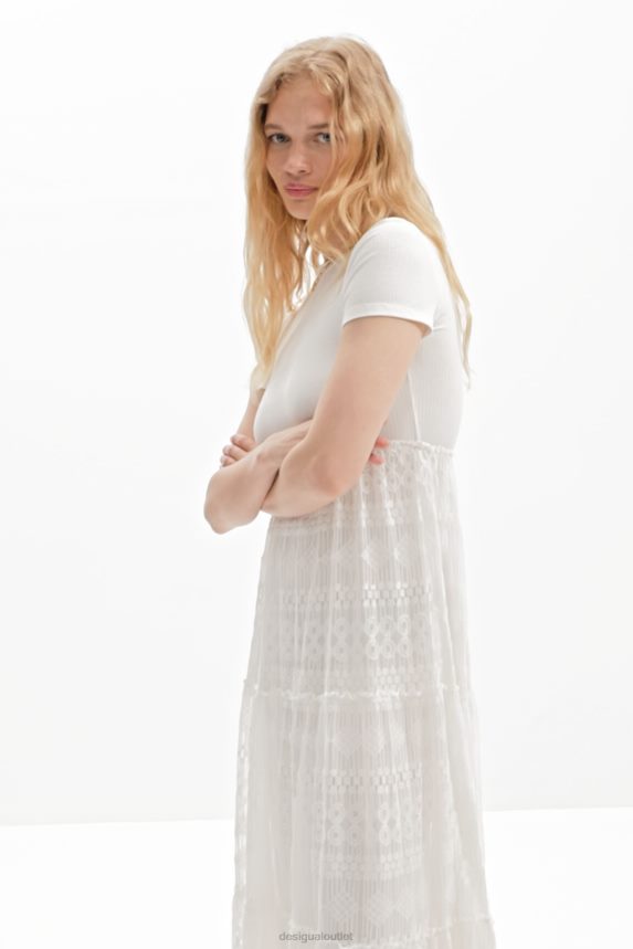 Women DesigualCombination tulle midi dress Clothing 68X240244