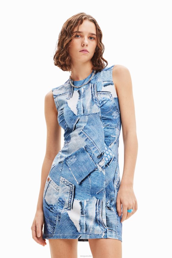Women DesigualDenim patchwork mini dress Clothing 68X240900