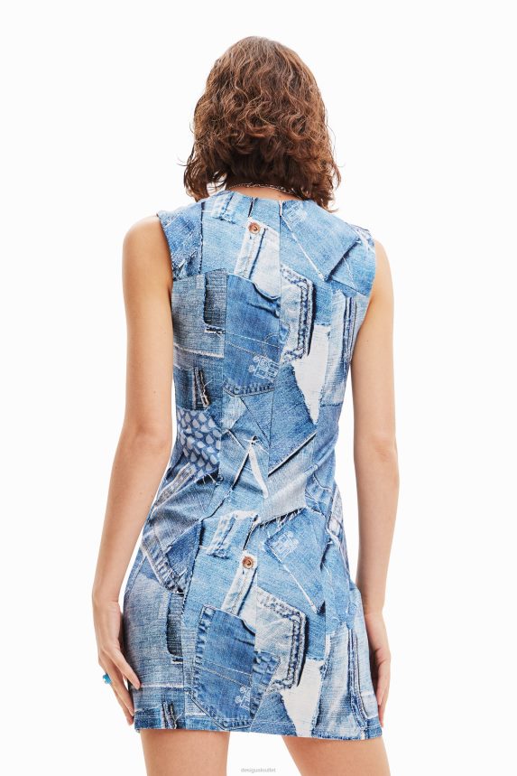 Women DesigualDenim patchwork mini dress Clothing 68X240900