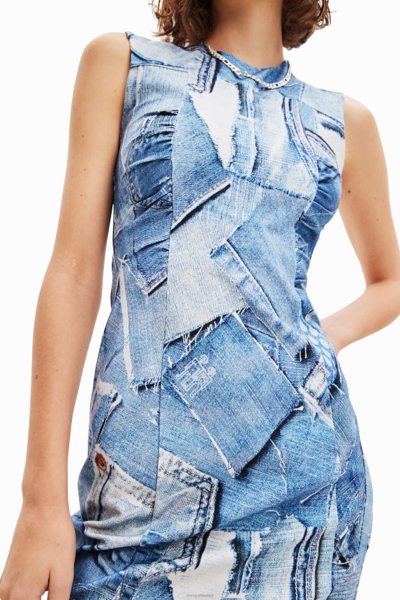 Women DesigualDenim patchwork mini dress Clothing 68X240900