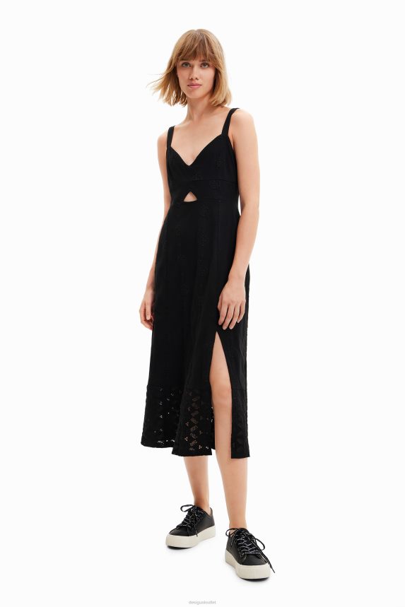 Women DesigualEmbroidered midi dress Clothing 68X240699