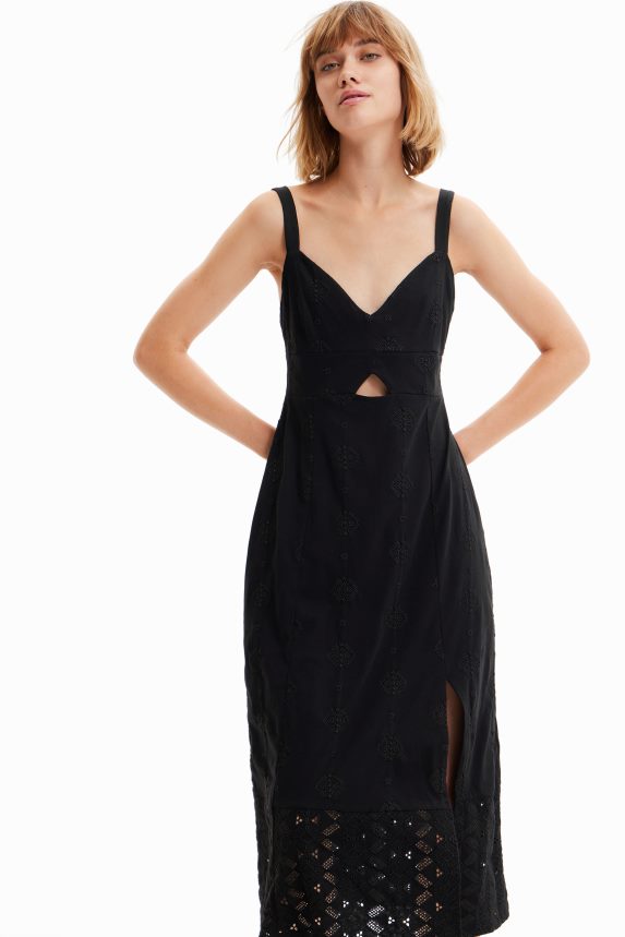 Women DesigualEmbroidered midi dress Clothing 68X240699