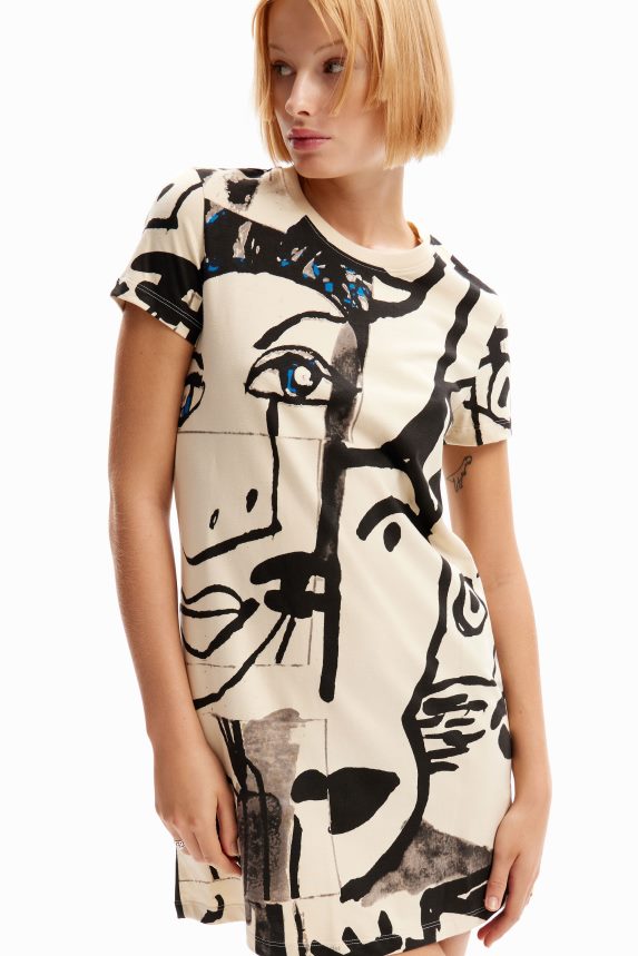 Women DesigualFace mini T-shirt dress Clothing 68X2401000