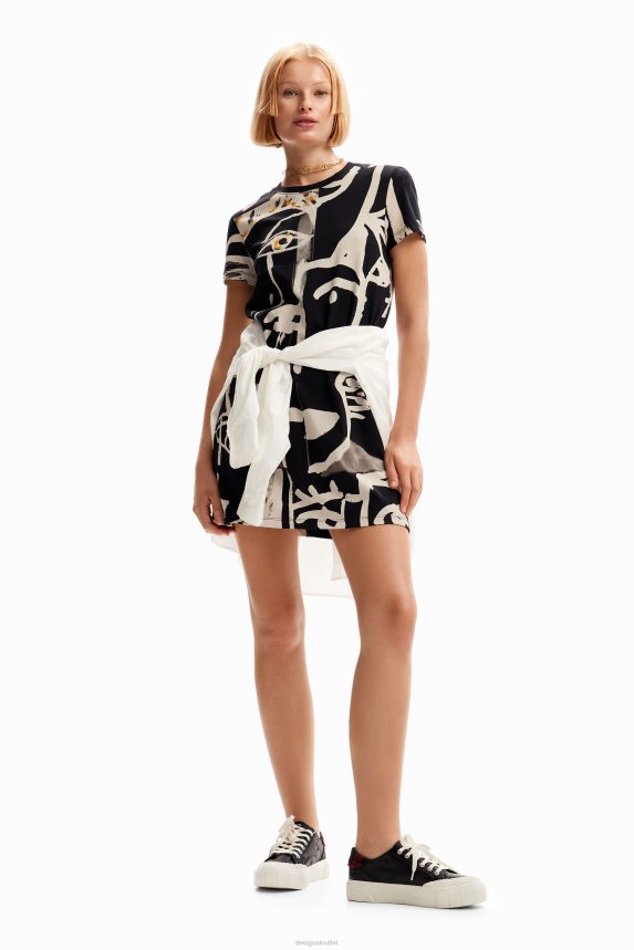 Women DesigualFace mini T-shirt dress Clothing 68X24044