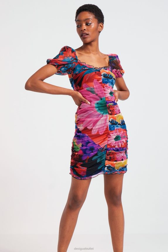 Women DesigualFloral ruched dress Clothing 68X2401063
