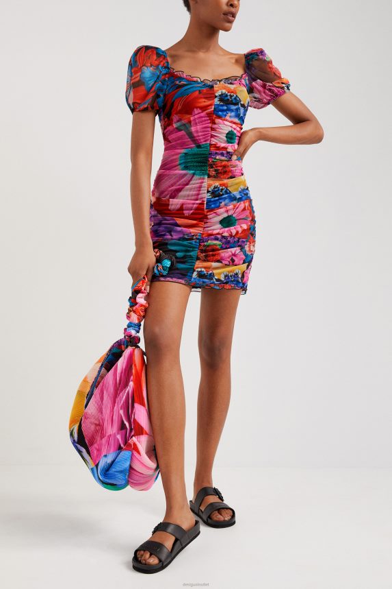 Women DesigualFloral ruched dress Clothing 68X2401063