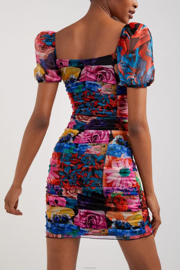 Women DesigualFloral ruched dress Clothing 68X2401063