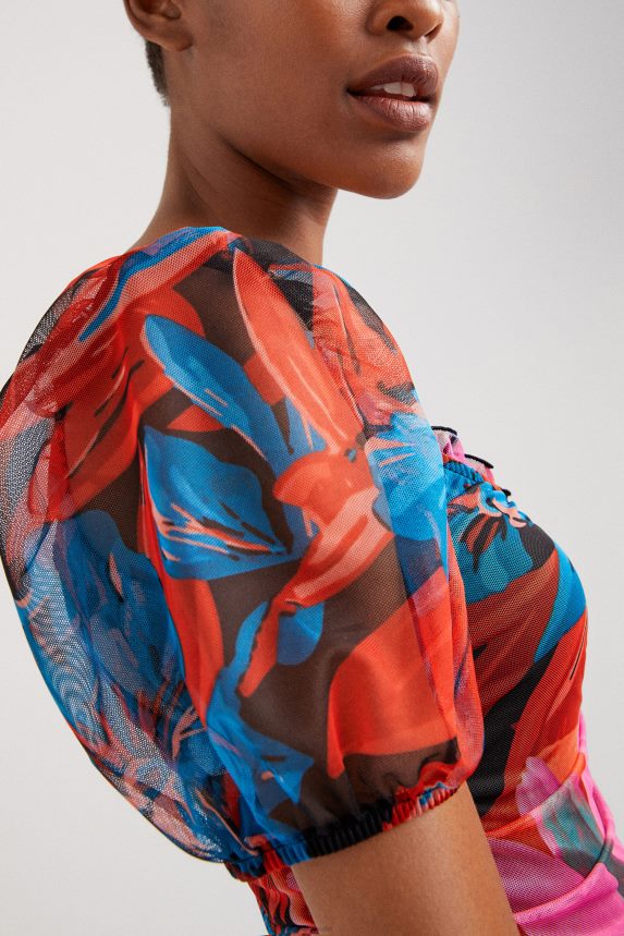 Women DesigualFloral ruched dress Clothing 68X2401063