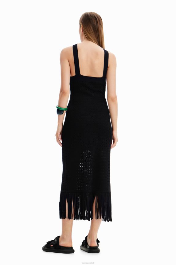 Women DesigualFringed halter midi dress Clothing 68X240326