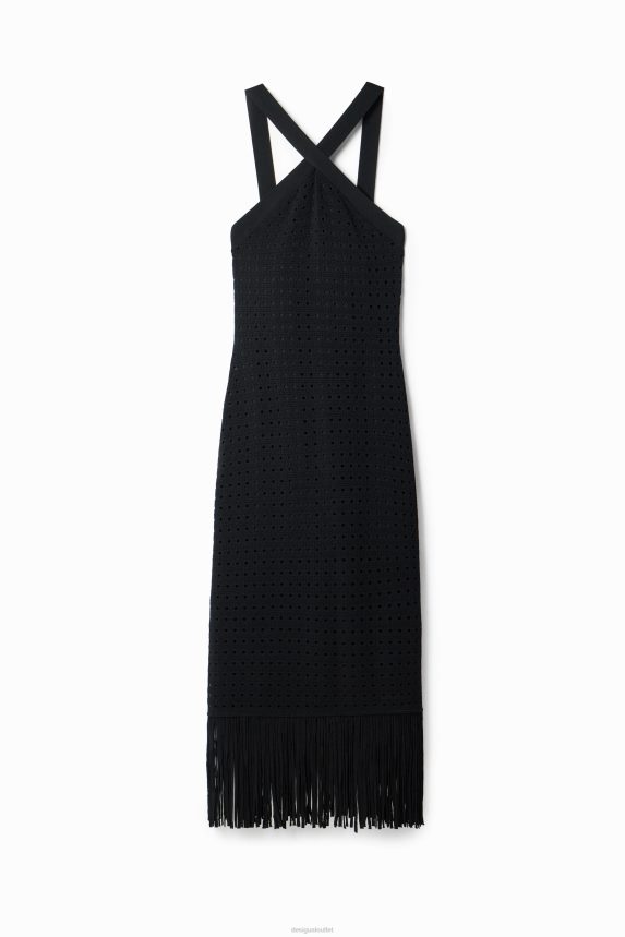 Women DesigualFringed halter midi dress Clothing 68X240326