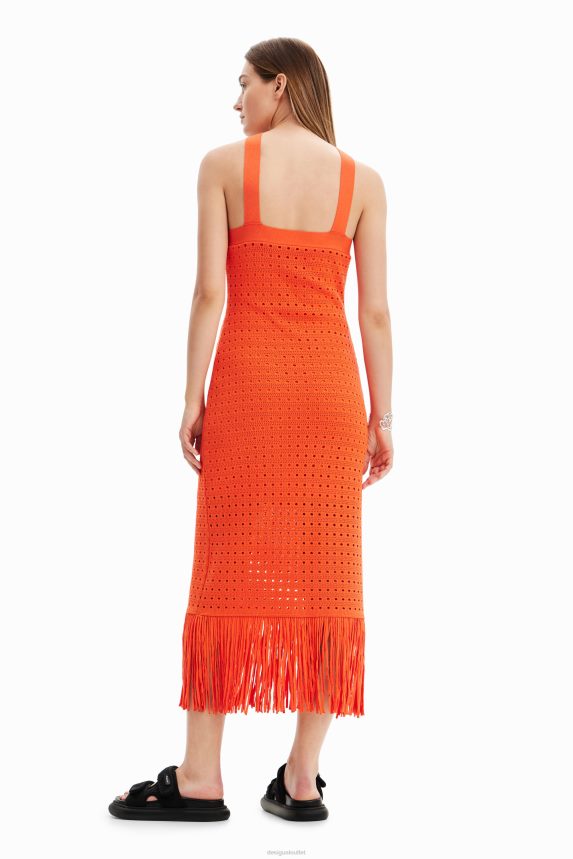 Women DesigualFringed halter midi dress Clothing 68X240912