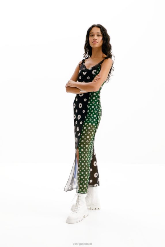 Women DesigualGeometric midi slip dress Clothing 68X24077