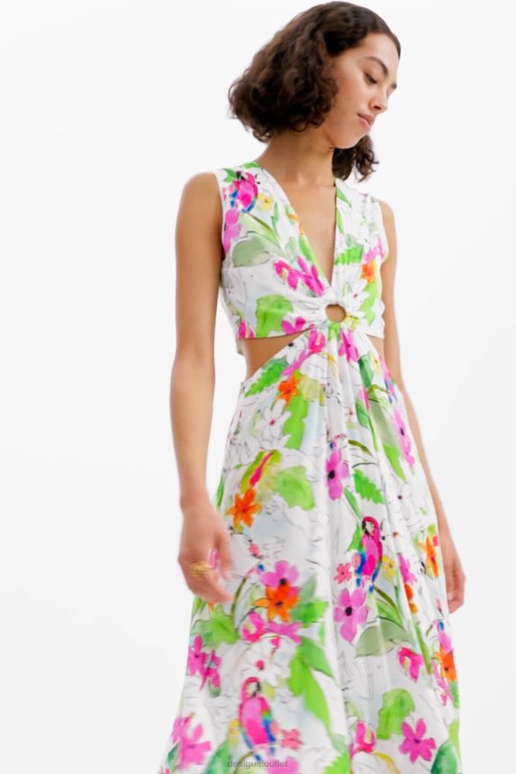 Women DesigualLong cut-out dress Clothing 68X240332