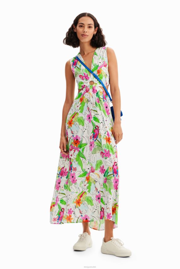 Women DesigualLong cut-out dress Clothing 68X240332