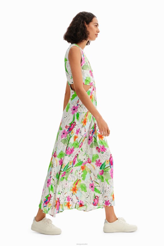 Women DesigualLong cut-out dress Clothing 68X240332