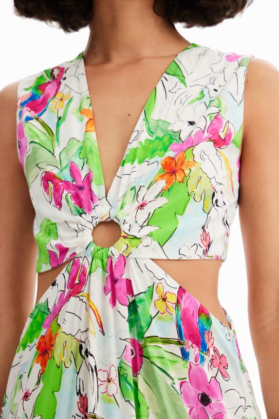 Women DesigualLong cut-out dress Clothing 68X240332